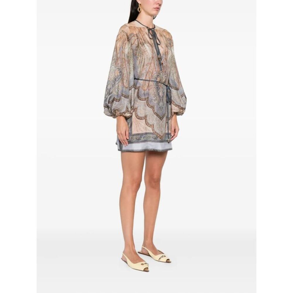 Zimmermann Women Wanderlust Tie-Neck Tunic Dress - Picture 4 of 5